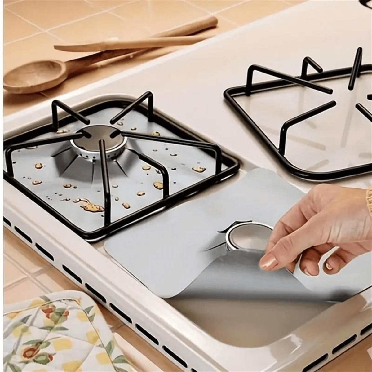 Kitchen Baking Mat - 2PCS Teflon Gas Stove Cover, 0.12mm