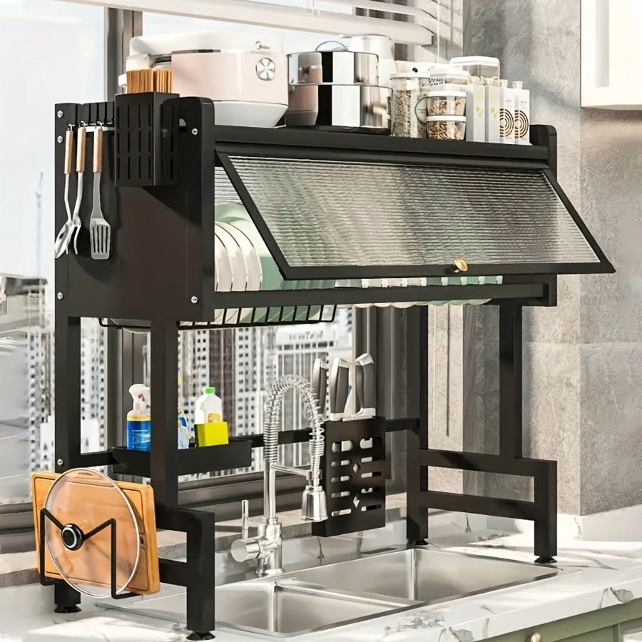 Kitchen Utensils - Multi-Tier Dish Drying Rack with Dust