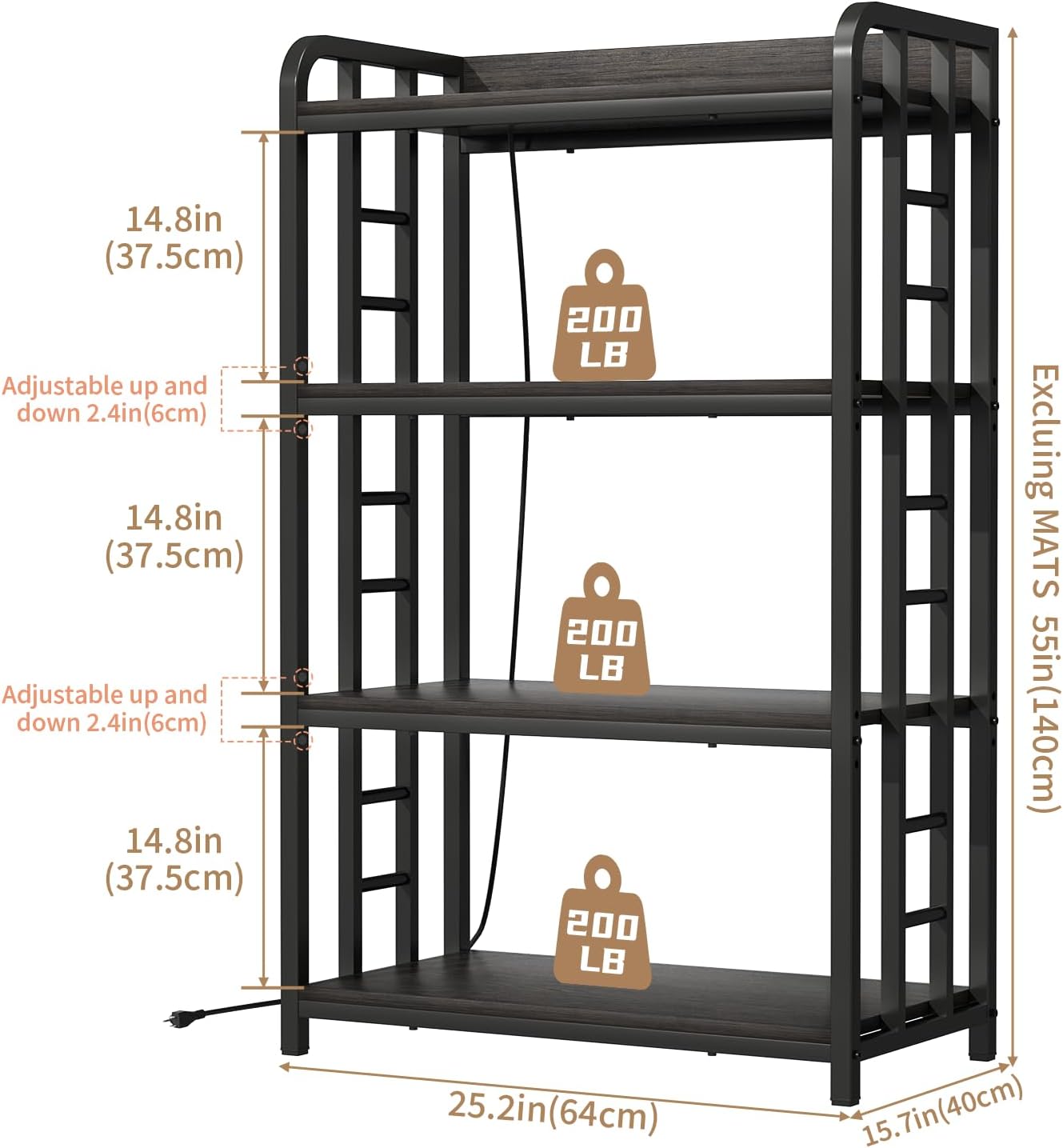 Adjustable Bakers Rack with Po - Kitchen Baker recensie en prijs