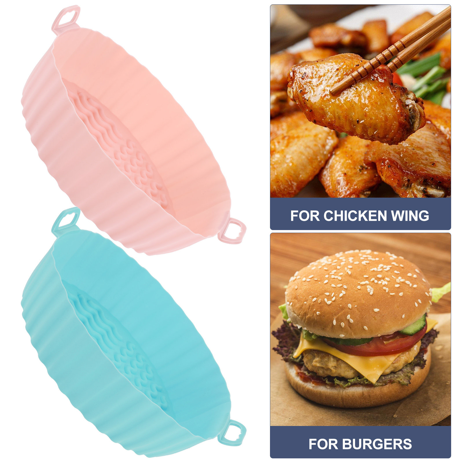 2Pcs Silicone Air Fryer Basket - Kitchen Baking Mat recensie en prijs