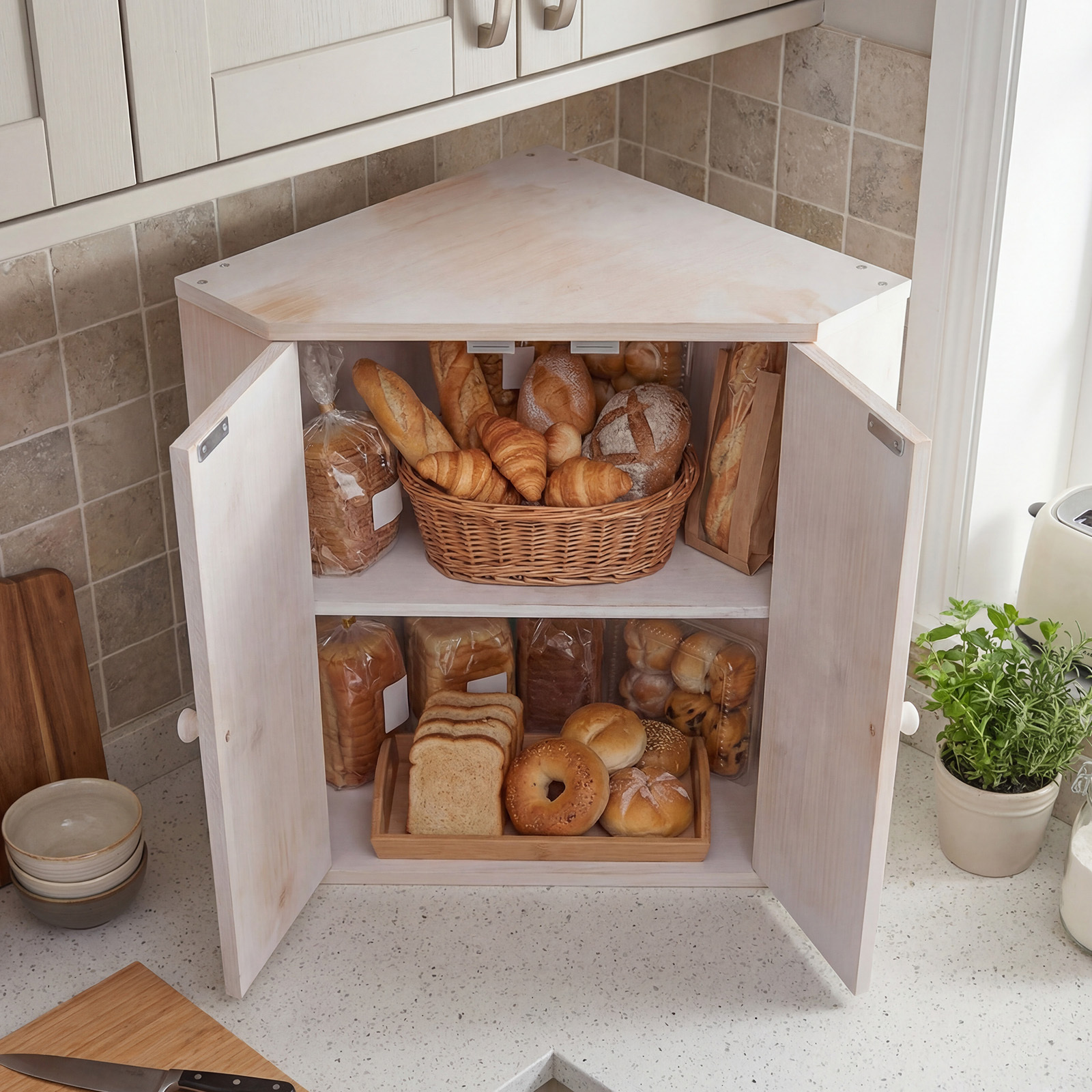 COSTWAY Corner Bread Box for K - Kitchen Baking Corner recensie en prijs