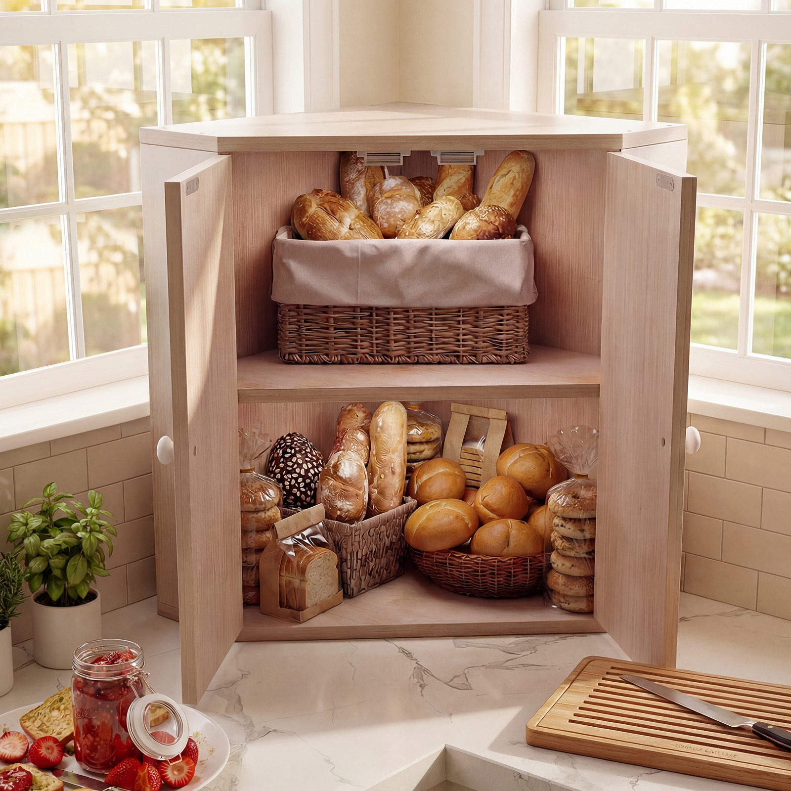 COSTWAY Corner Bread Box for K - Kitchen Baking Corner recensie en prijs