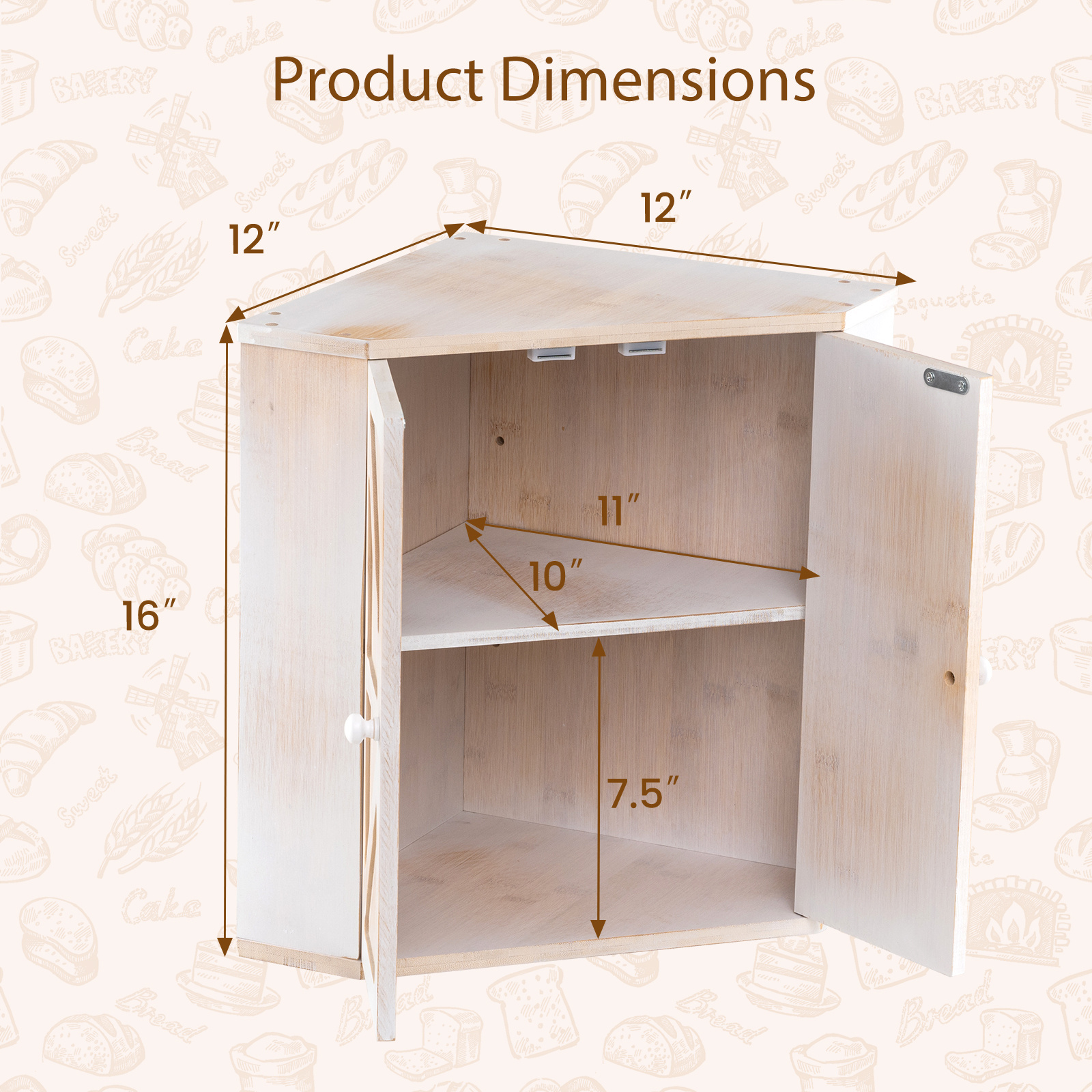 COSTWAY Corner Bread Box for K - Kitchen Baking Corner recensie en prijs