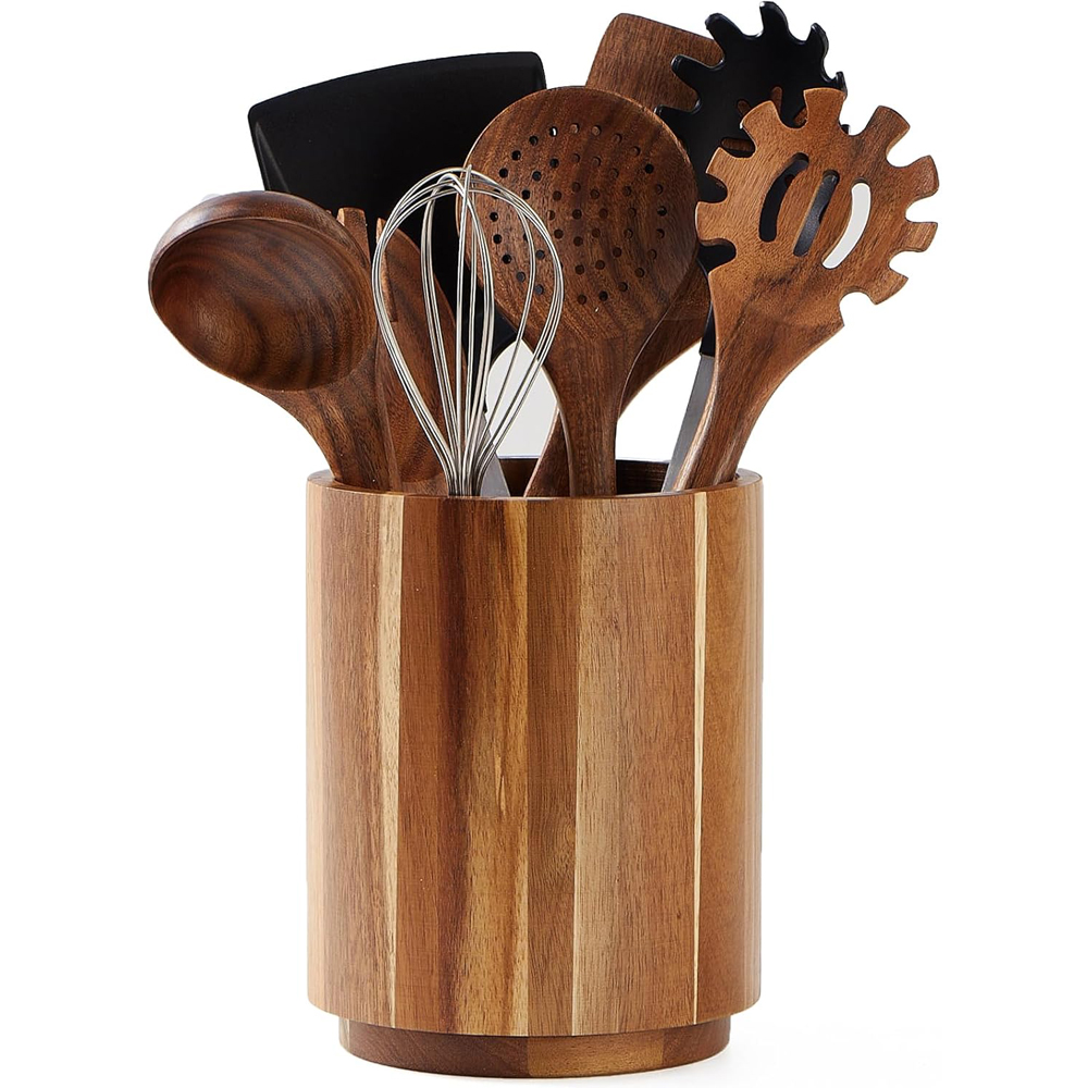 Acacia Wood Utensil Holder for - Kitchen Utensils recensie en prijs
