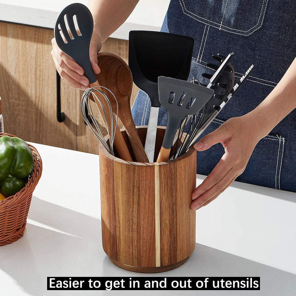 Acacia Wood Utensil Holder for - Kitchen Utensils recensie en prijs