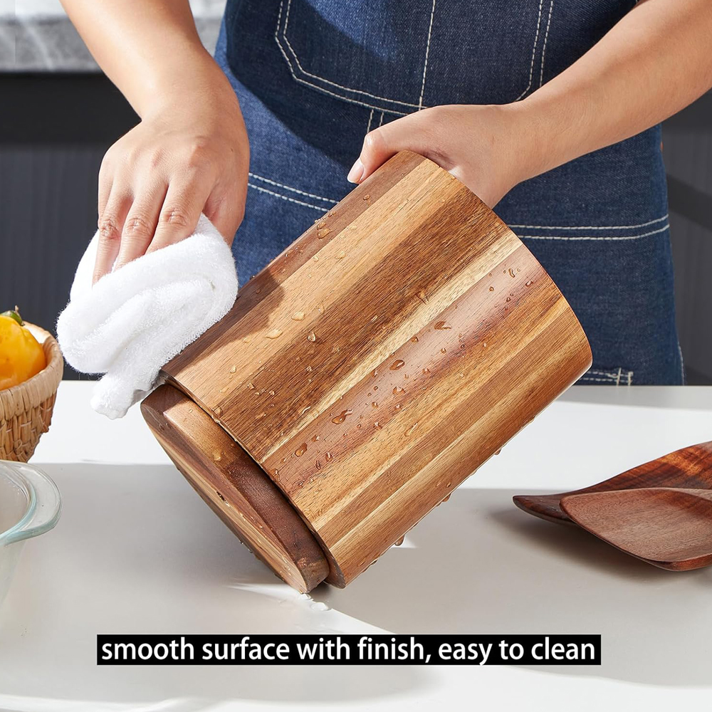 Acacia Wood Utensil Holder for - Kitchen Utensils recensie en prijs