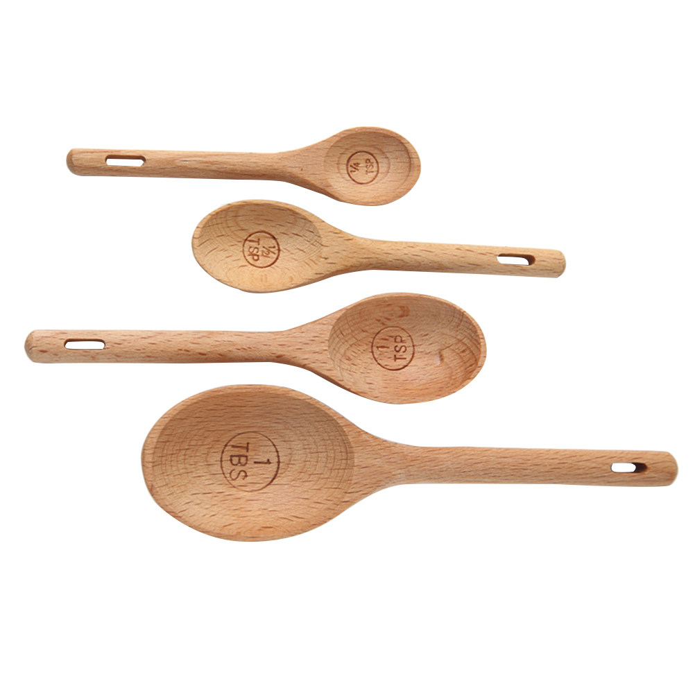 4Pcs Wooden Measuring Spoons S - Kitchen Baking Utensil Set recensie en prijs